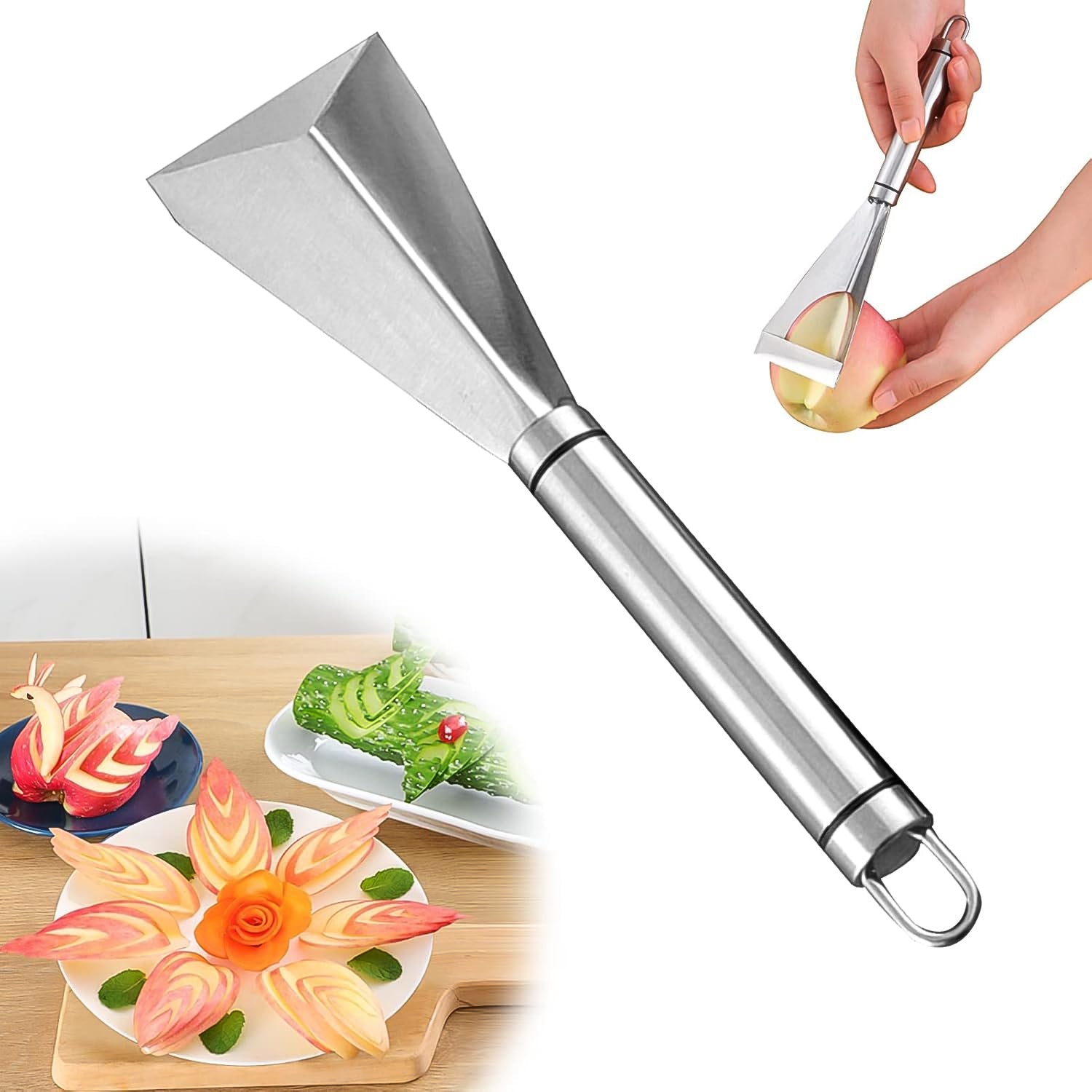 Stainless Steel Fruit Carving Knife - V Shape Channel Knife Tool