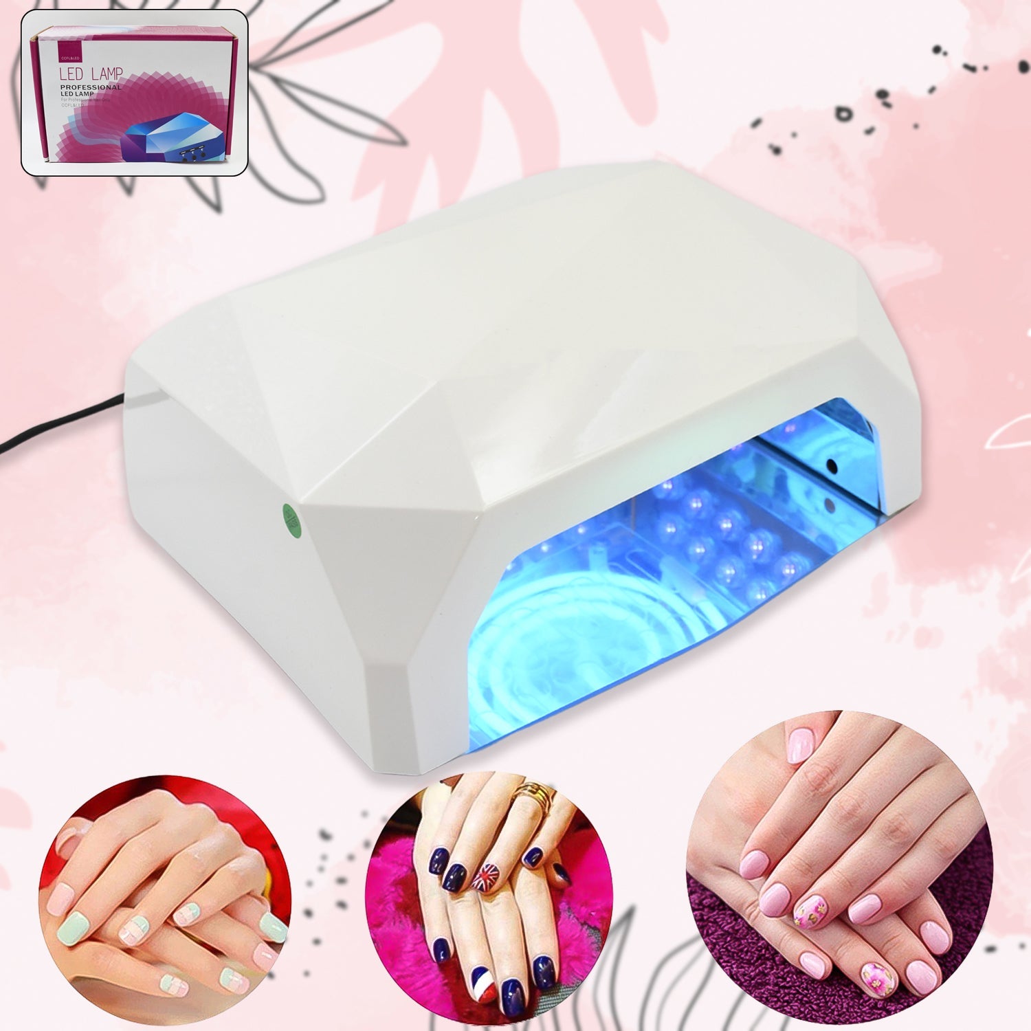 GlowCure 18W LED UV Nail Lamp