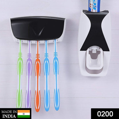 Toothbrush holder with toothpaste dispenser