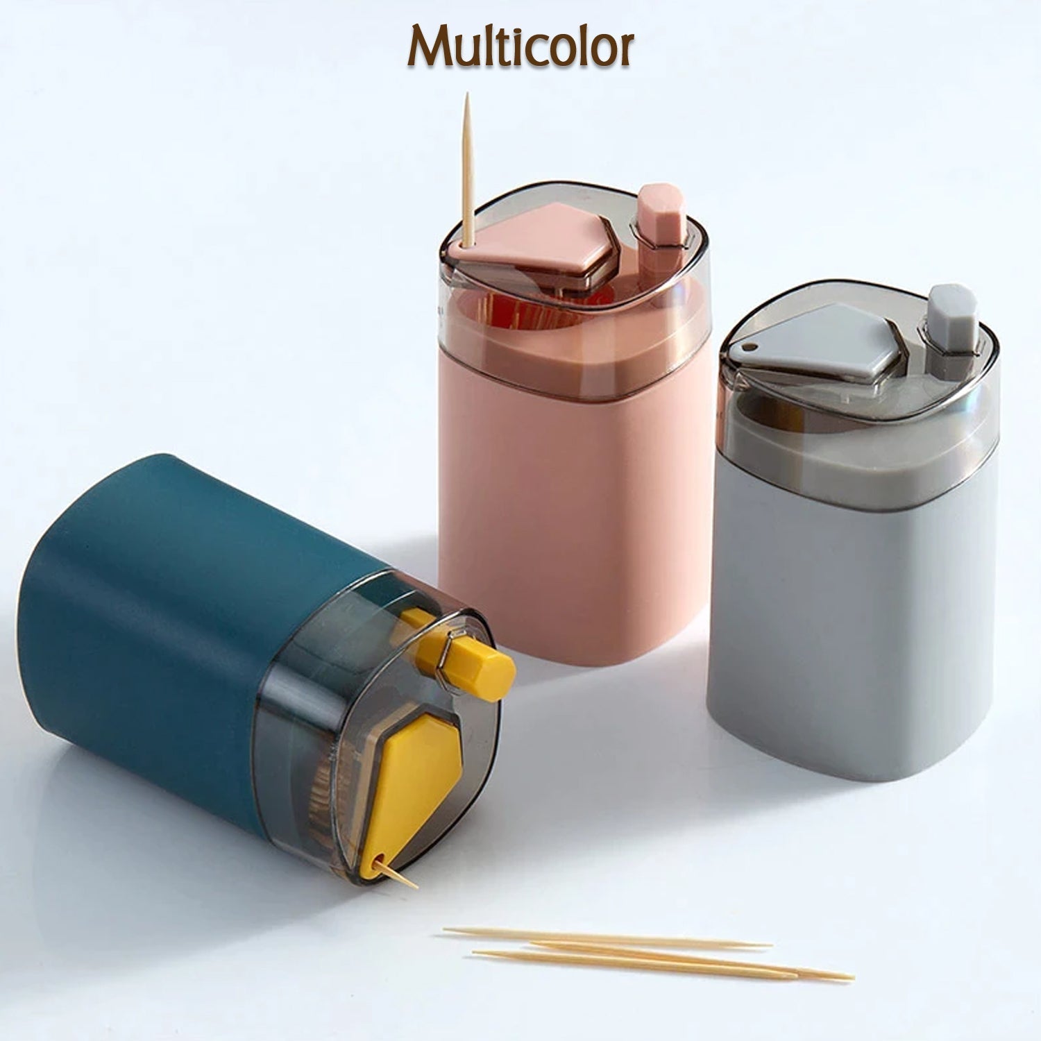 Safe and convenient toothpick holder, automatic pop-up feature for easy dispensing.