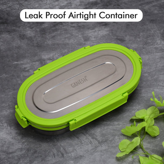 Oval stainless steel lunch box