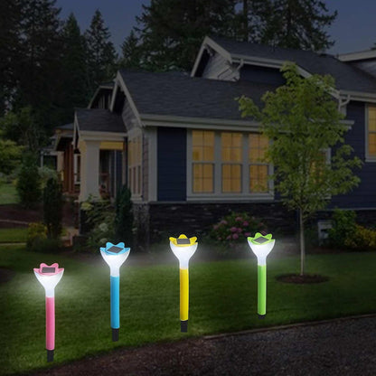 Street Light Solar Flowers Lights Road Light Flower Landscape Light Decorative Yard Lights Solar Lights Garden Stake Flower Lights Solar Landscape Light in Outdoor Spotlight (2 Pc )