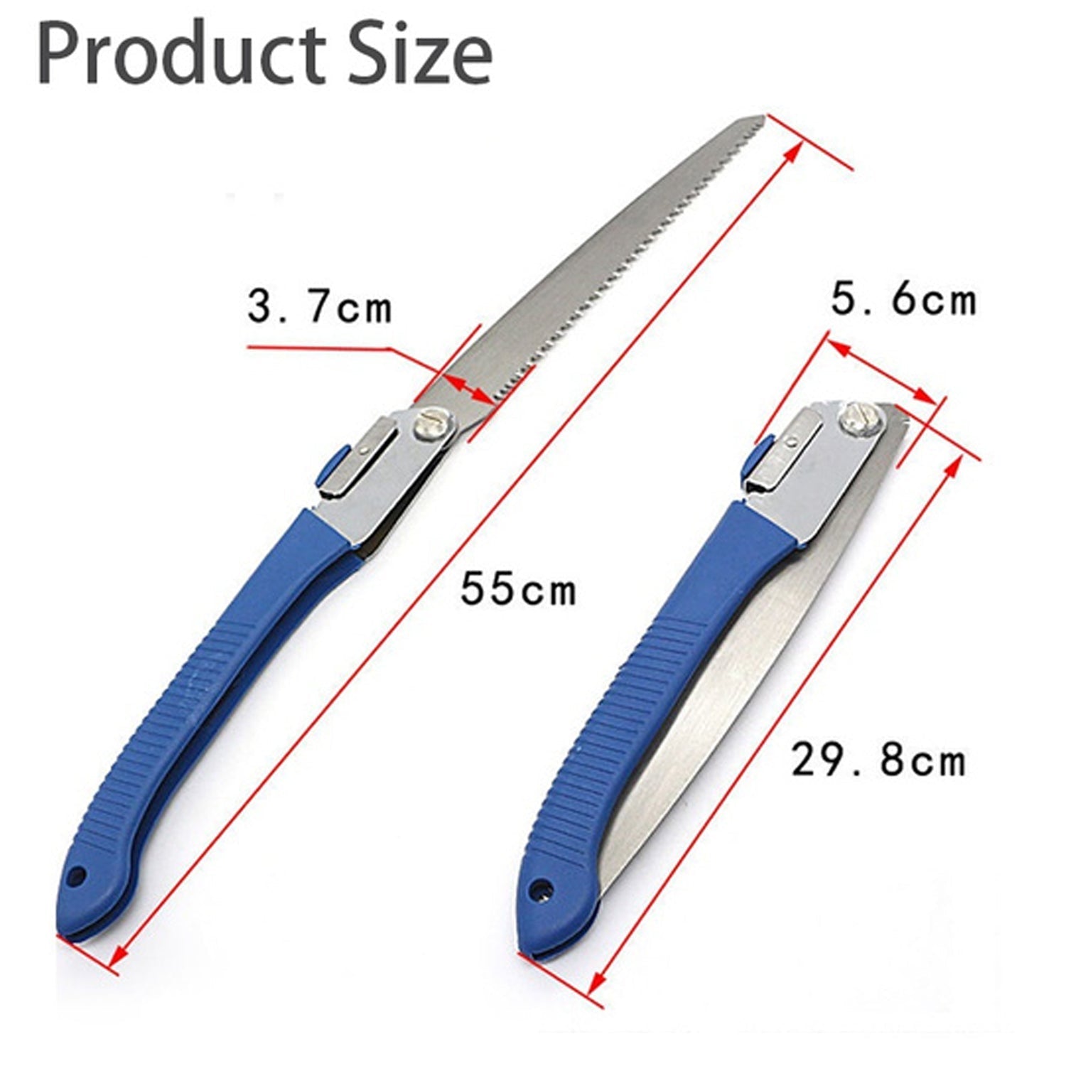 Detailed view of the saw blade and handle