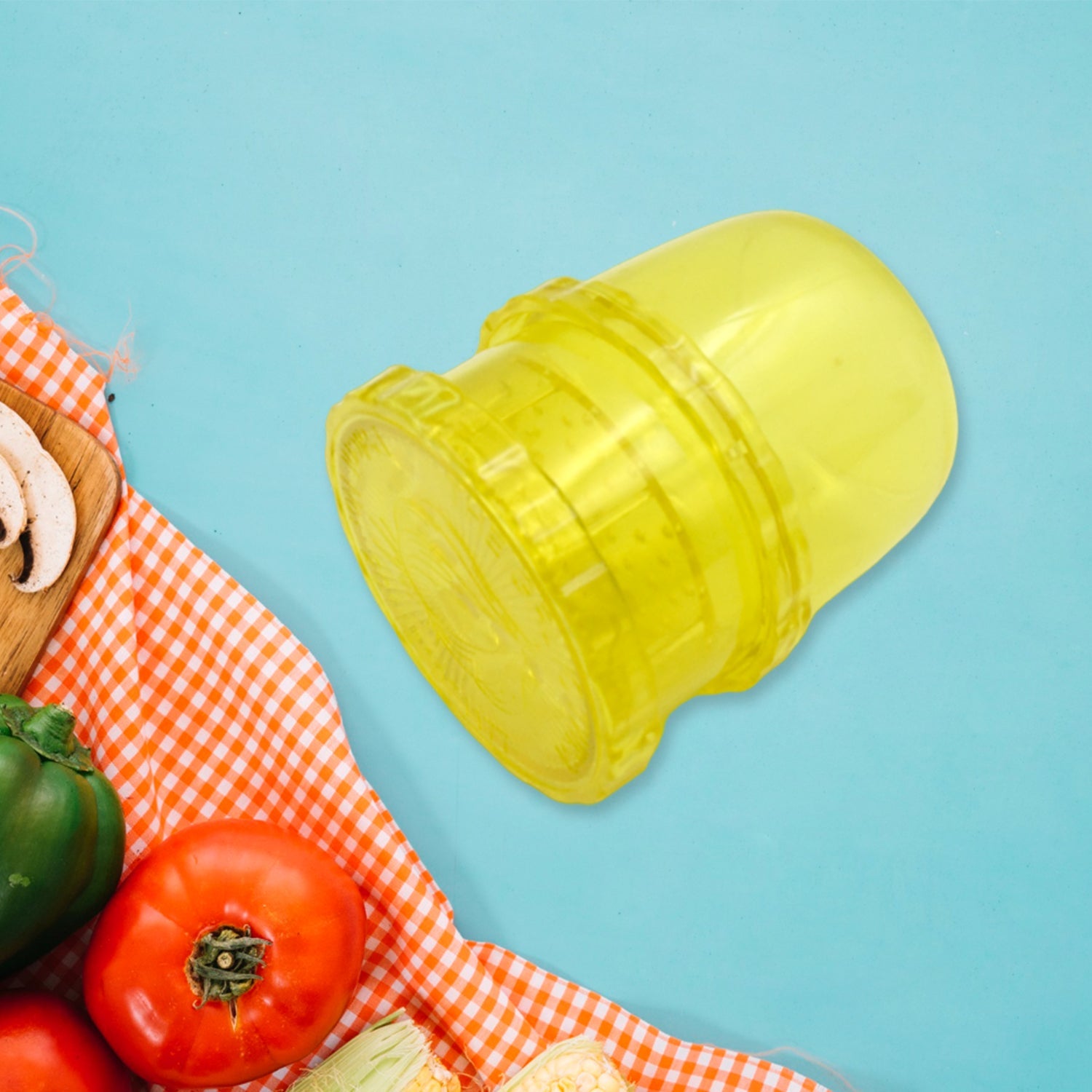 Portable juicer and grinder for fruits, vegetables, and soy milk.