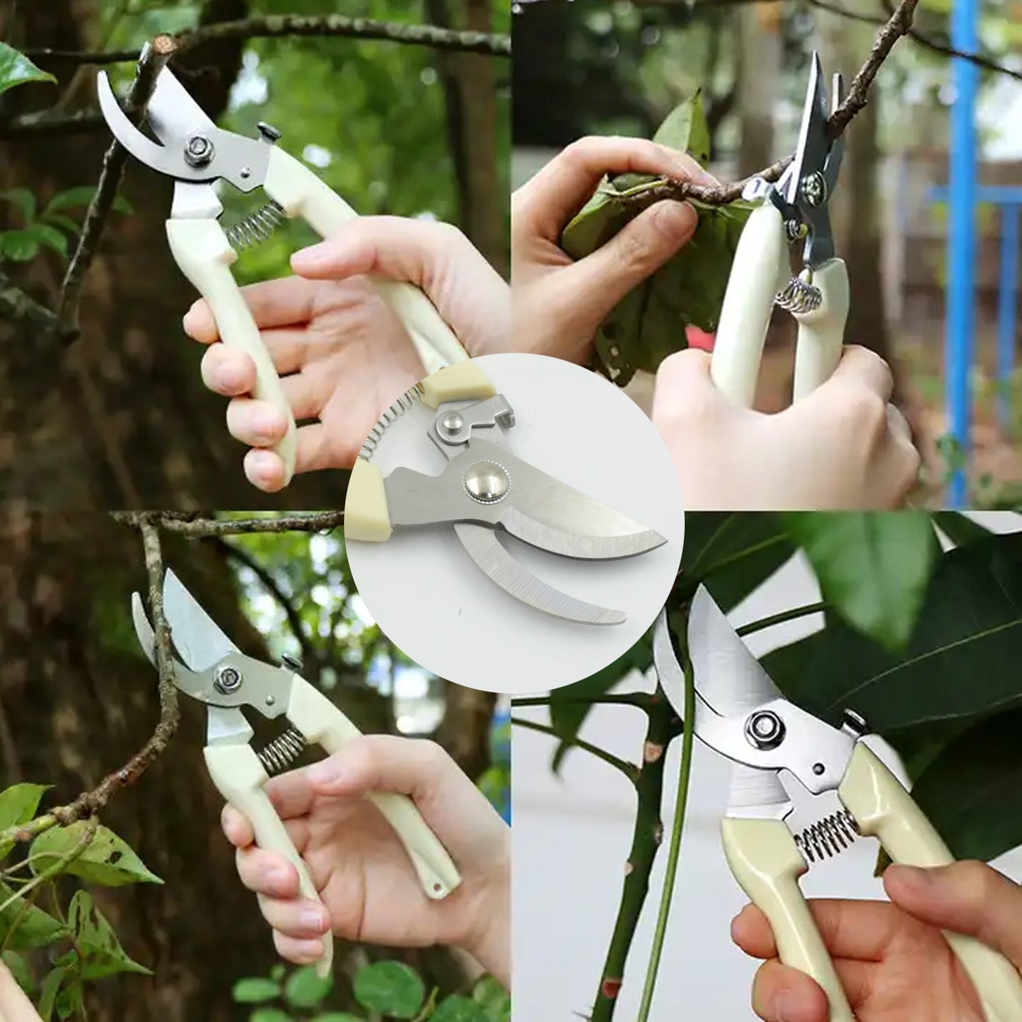 Stainless Steel Pruning Shears with Sharp Blades and Comfortable handle - Durable Hand Pruner for Comfortable and Easy Cutting, Heavy Duty Gardening Cutter Tool Plant Cutter for Home Garden | Wood Bran (1 Pc)