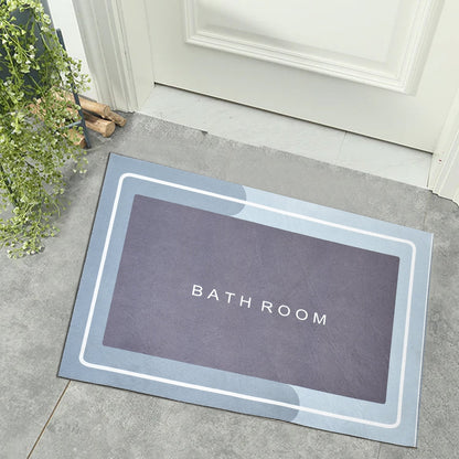 Multi-color water absorbent bath mat for kitchens.