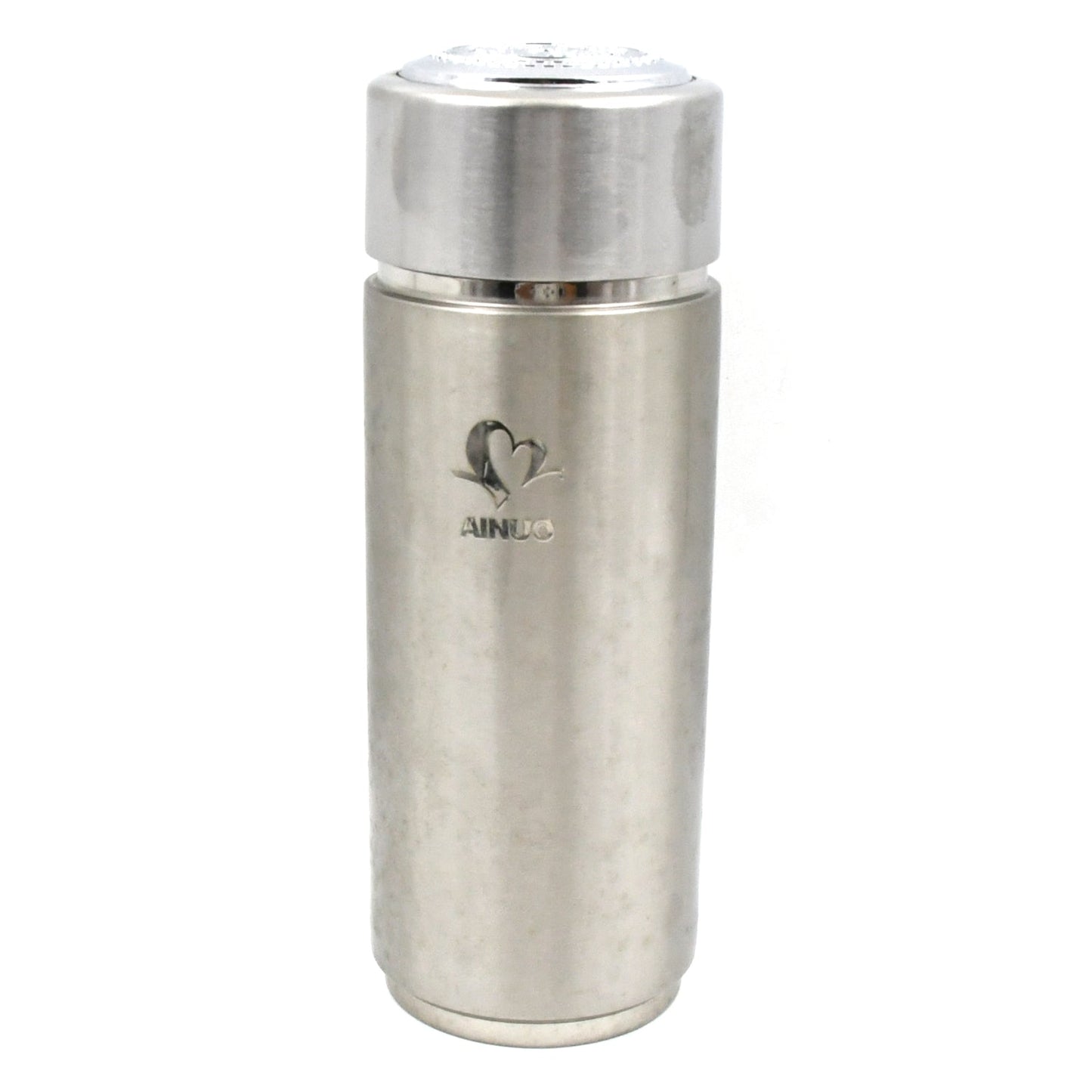 Stainless steel thermos for tea and coffee.