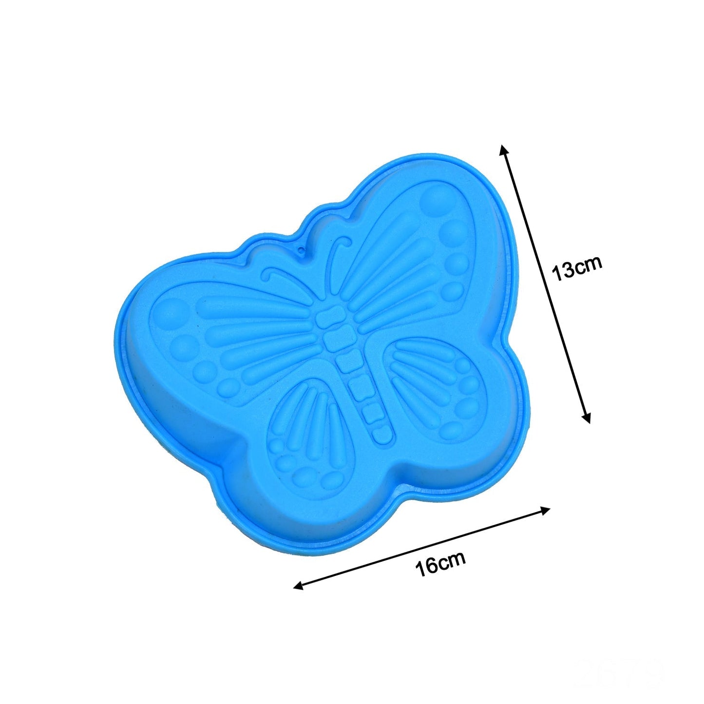 Silicone baking cups, butterfly shape, pack of 4, suitable for oven and microwave use.