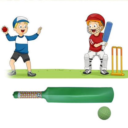 Children playing with plastic cricket bat and ball