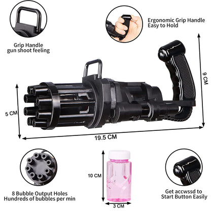 Bubble gun with a vibrant design and battery operation