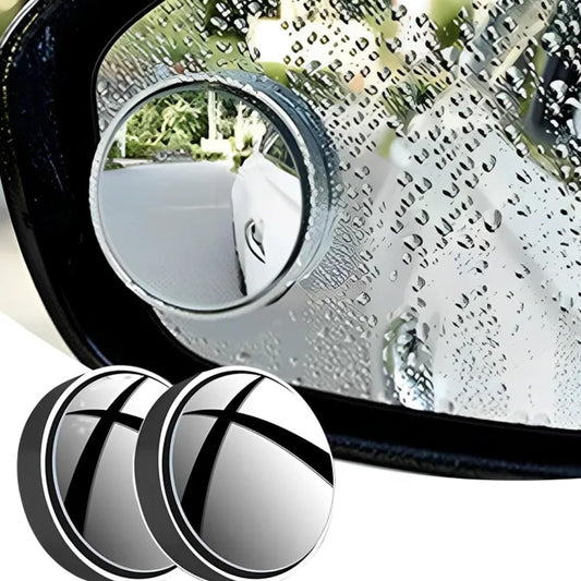 360DEGREE BLIND SPOT ROUND WIDE ANGLE ADJUSTABLE CONVEX REAR VIEW MIRROR - PACK OF 2