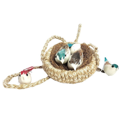 Decorative artificial bird's nest, jute material with box