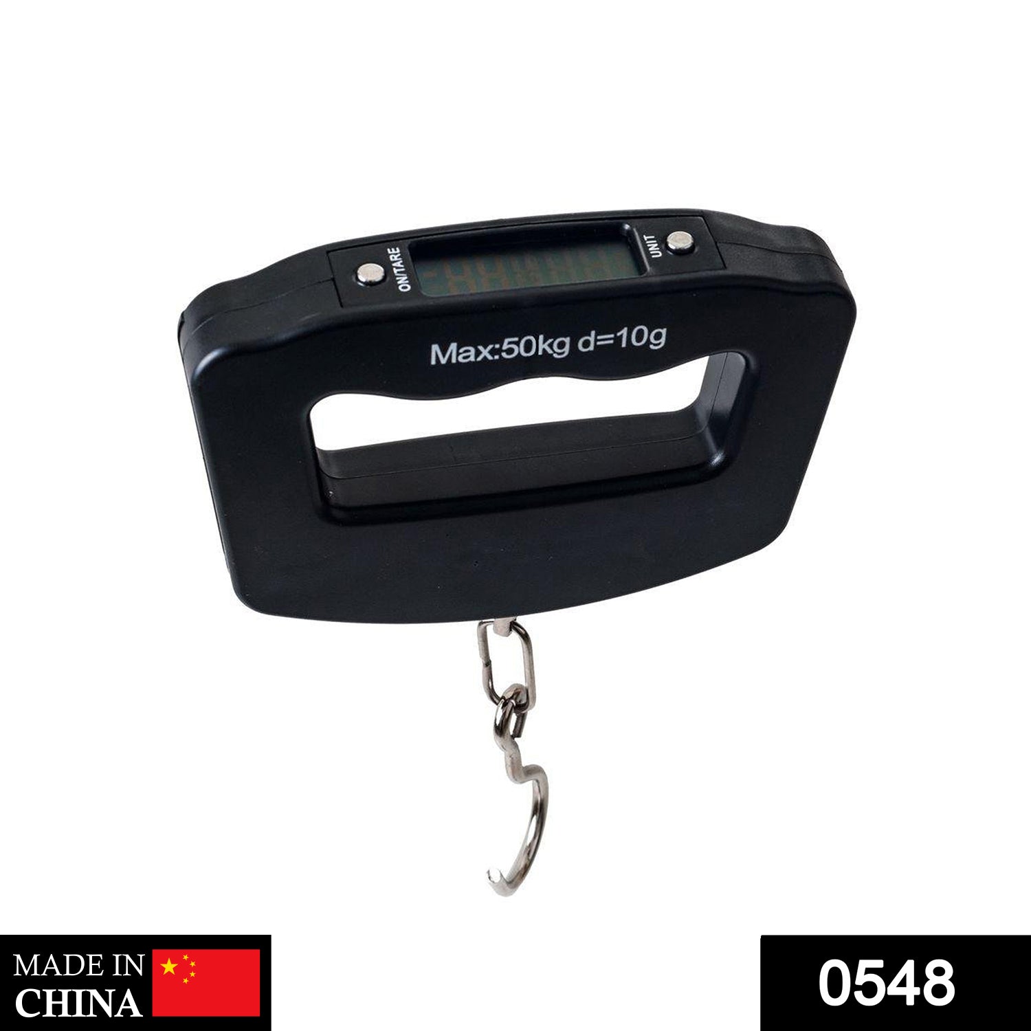 Digital luggage scale with backlight display.