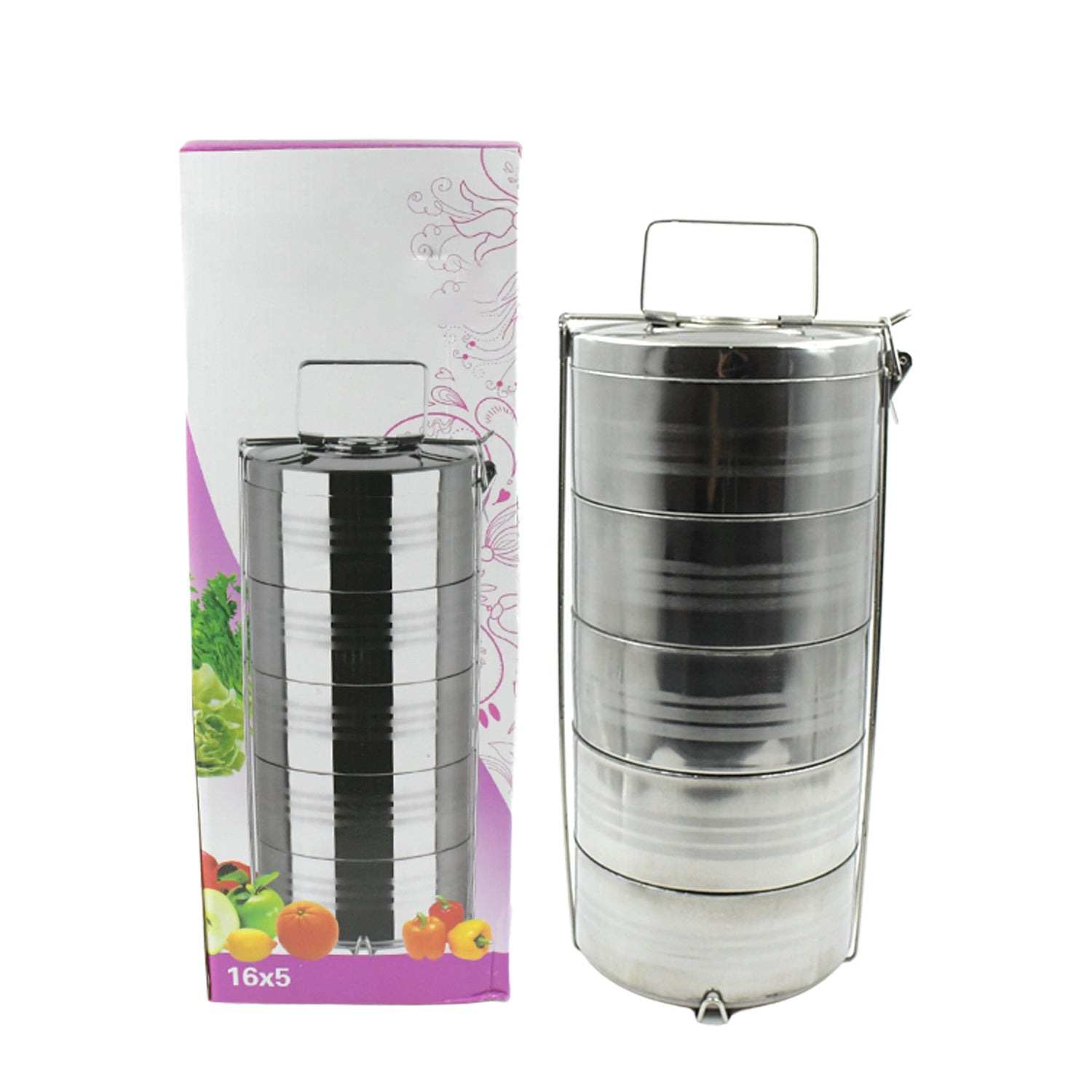 5-compartment tiffin for leakproof storage