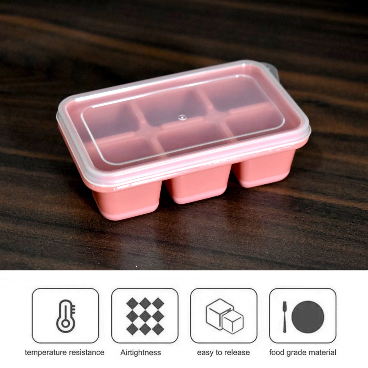 6 cavity Silicone Ice Tray used in all kinds of places like household kitchens for making ice from water and various things and all.