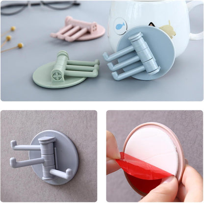 Foldable sticky hook for versatile home organization