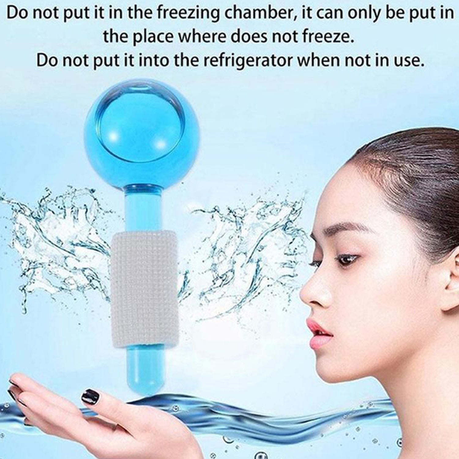 Face roller with ice ball for effective massage