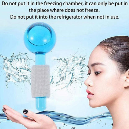 Face roller with ice ball for effective massage