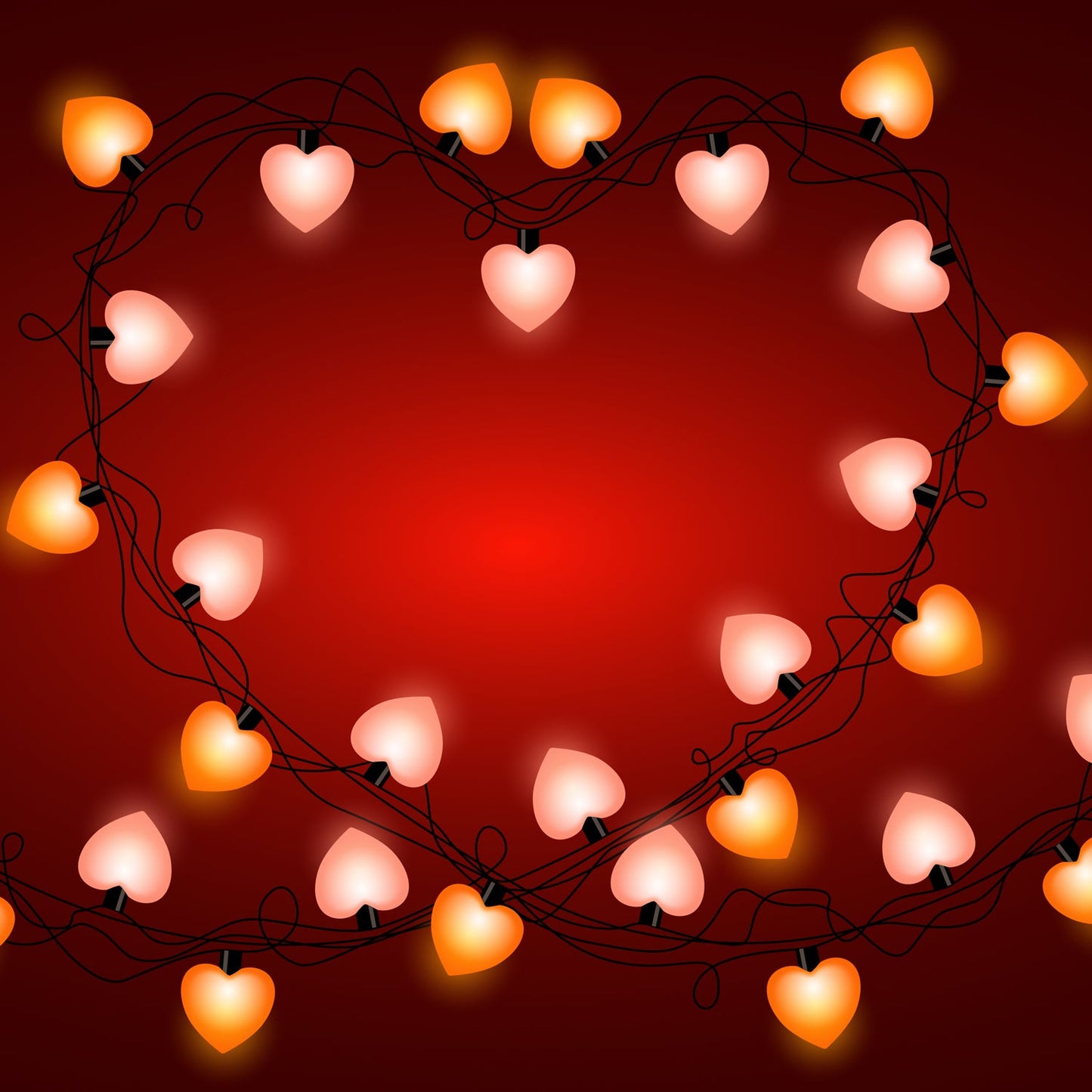 LED lights with heart-shaped balls, multicolor for festivals