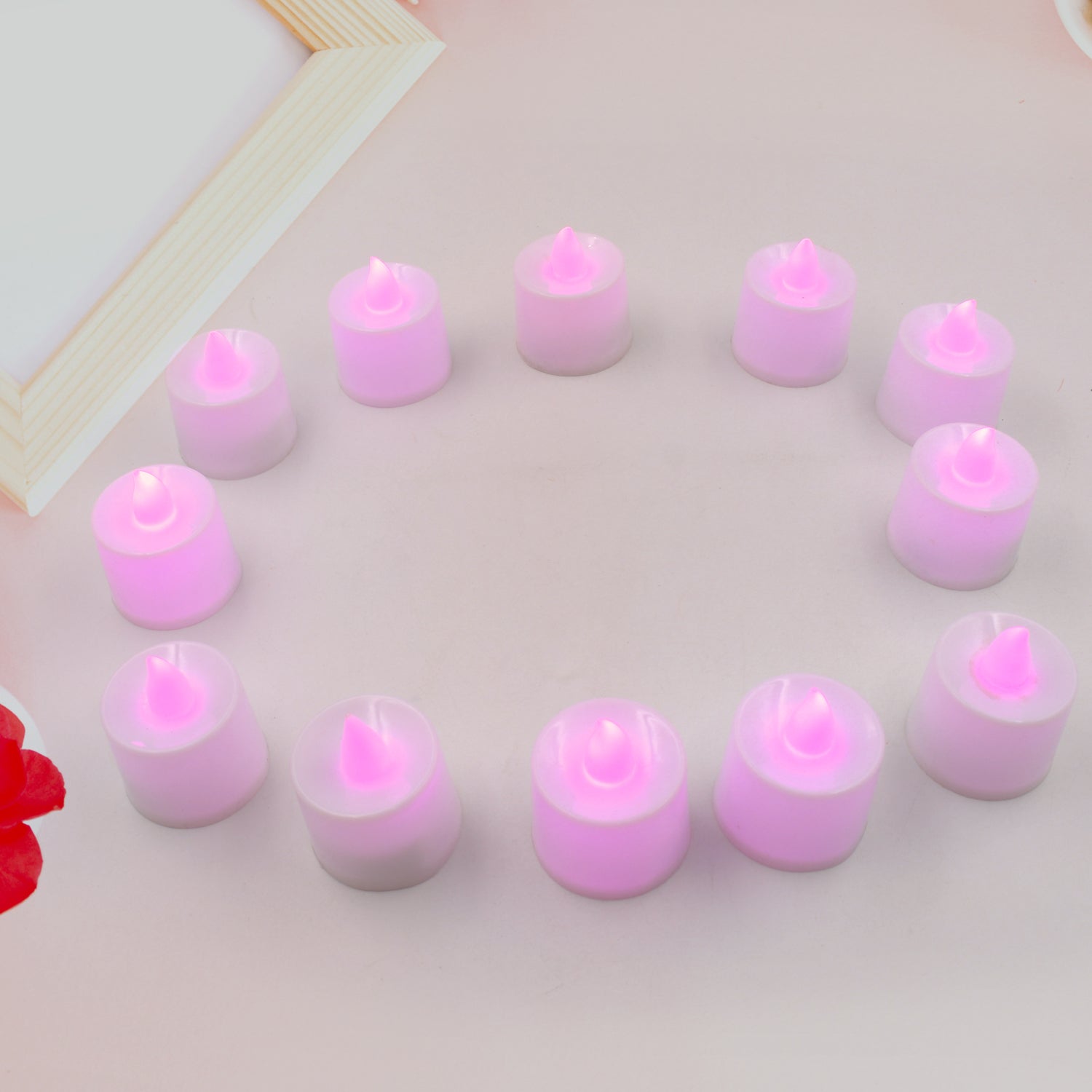 Smokeless plastic pink LED tealights for festival