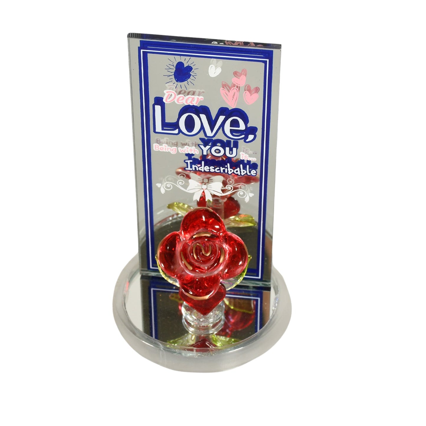 Lovely Rose Gift Showpiece, Love showpiece Valentine's Day Gift, Cute Anniversary, Wedding, Birthday, Boyfriend, Husband Romantic Unique Gift Set, Home Decoration Gift Set (1 Pc)