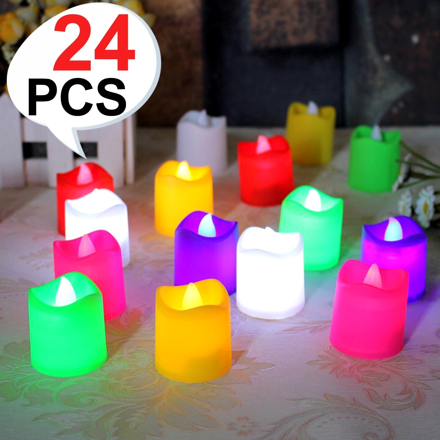 Tealight candles in different colors