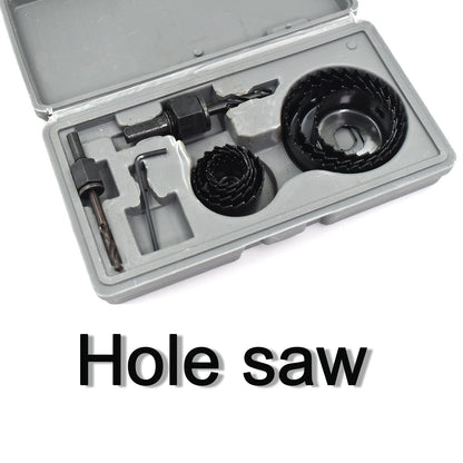 Hole saw kit designed for cutting holes in walls and surfaces