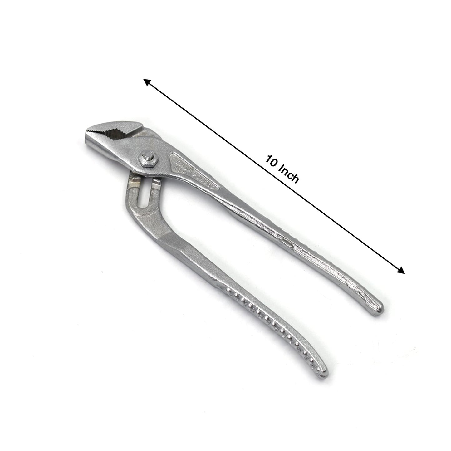 Chrome-plated slip joint plier wrench for water pump maintenance.