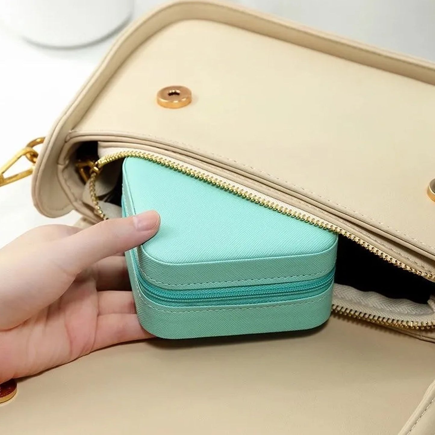 Mini PU Leather jewellery Box for Travel & Storage