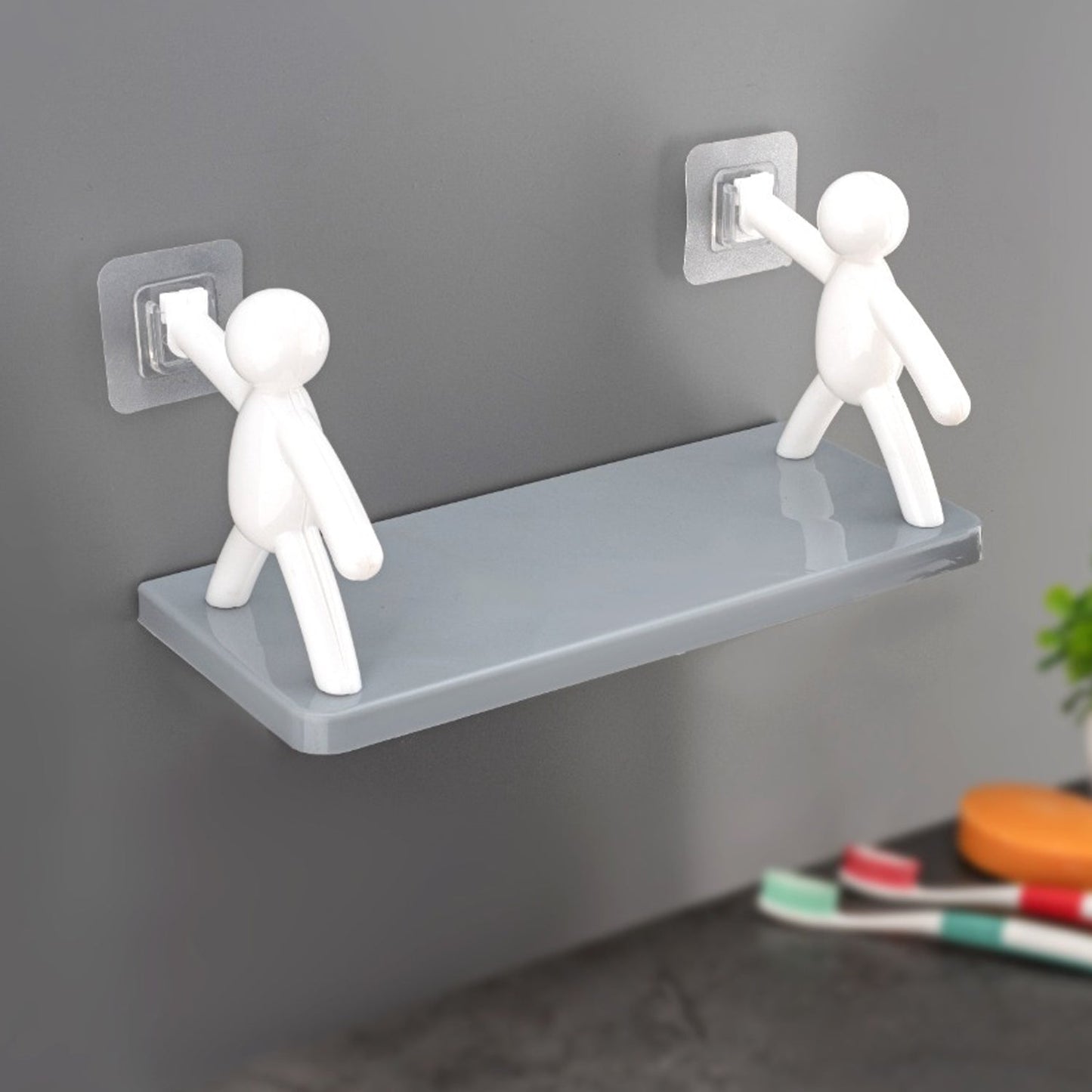 Cute floating wall shelf with brown box design