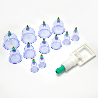 Therapy cupping set for muscle relaxation.