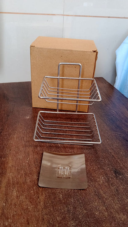 Kitchen Bathroom Soaps Storage Rack with 2 Hook for Home