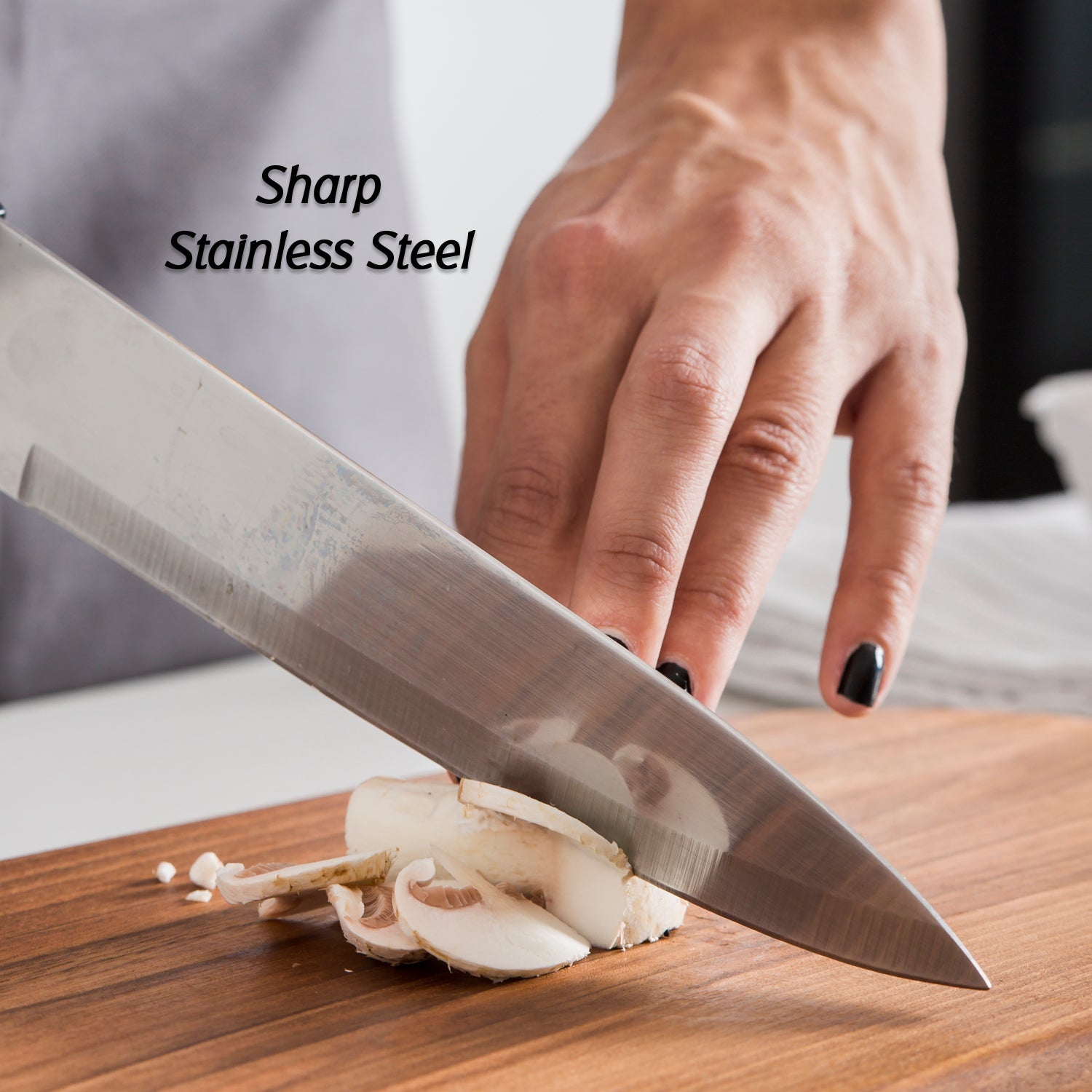 High-quality stainless steel kitchen knives set, 5 pieces.