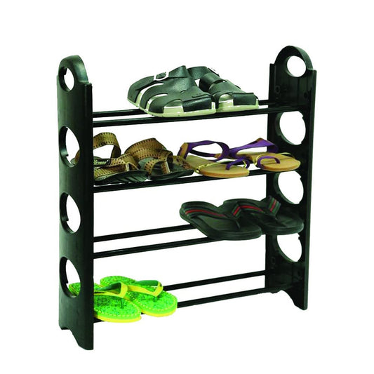 4-shelf shoe rack, sturdy and space-saving storage for footwear