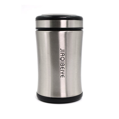 Stainless steel bottle with secure lid and sleek design.