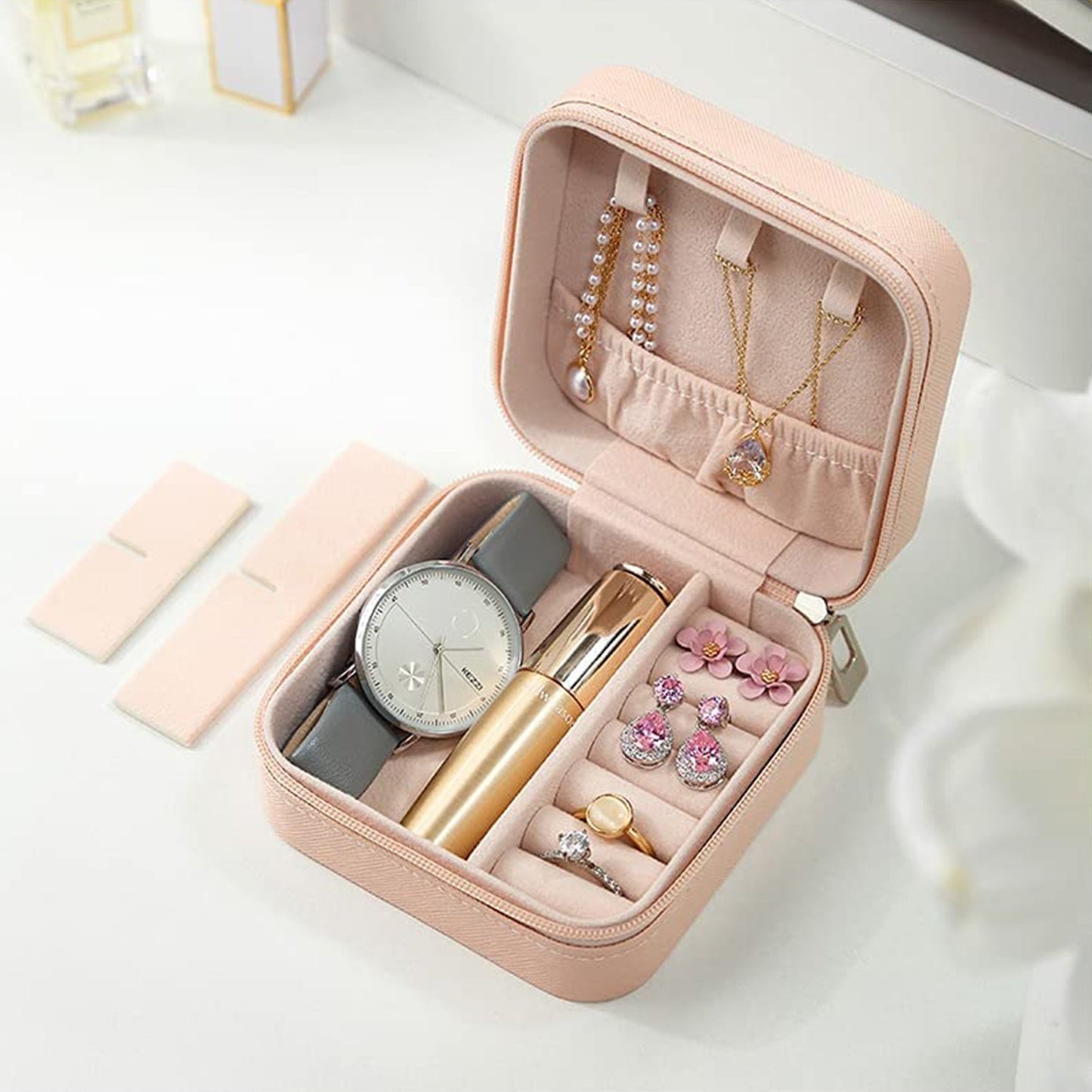 Mini PU Leather jewellery Box for Travel & Storage