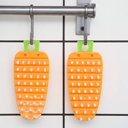 Carrot-shaped fruit brush for scrubbing vegetables