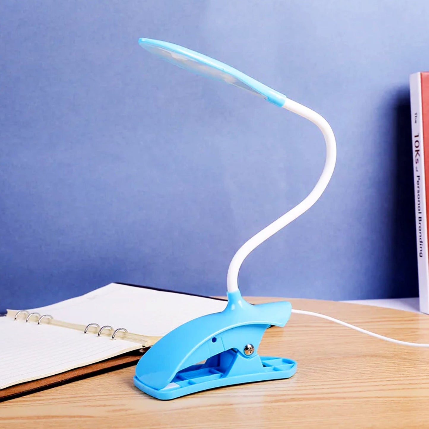 Desk Lamp Adjustable Gooseneck USB Rechargeable 3 modes of Lighting, Reading Lamp for Dorm White, Study Desk lamp Suitable for Girls College Bedroom Reading