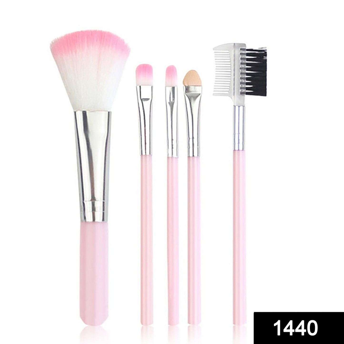 Set of five makeup brushes