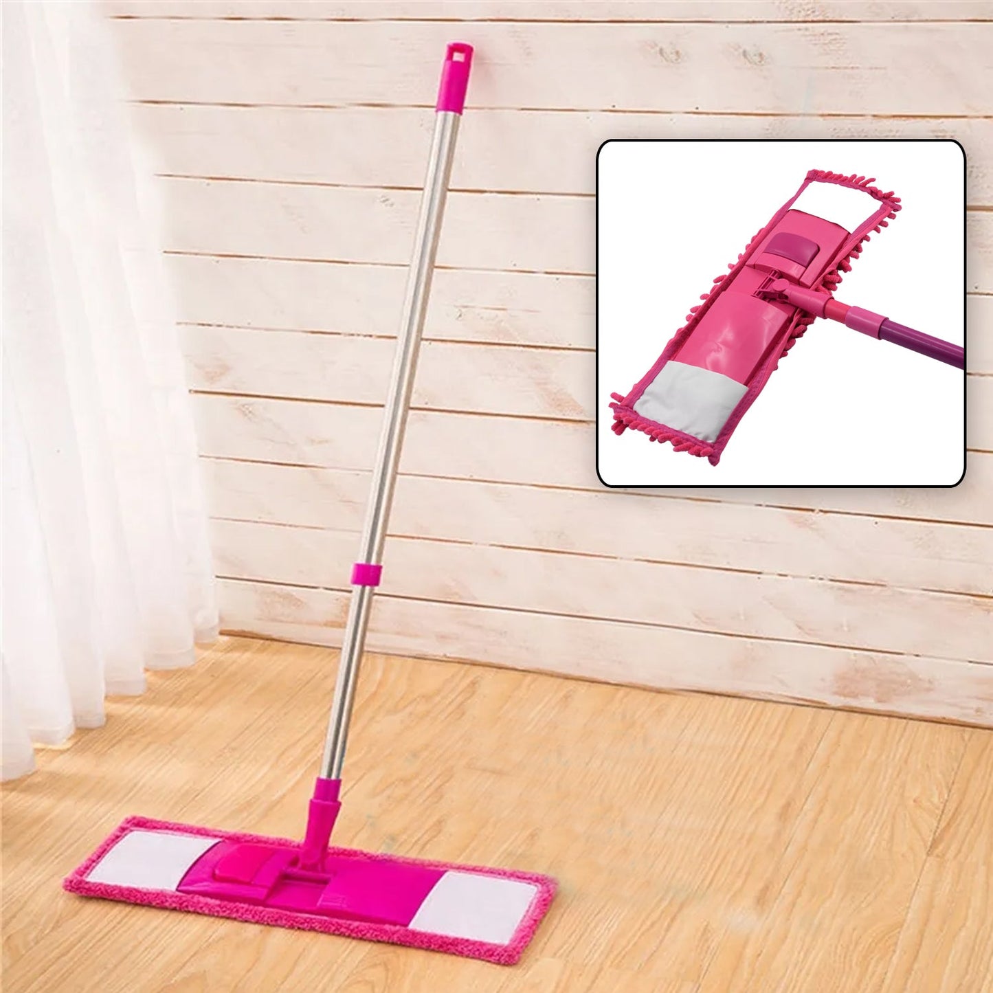 Microfiber mop suitable for various floor types.