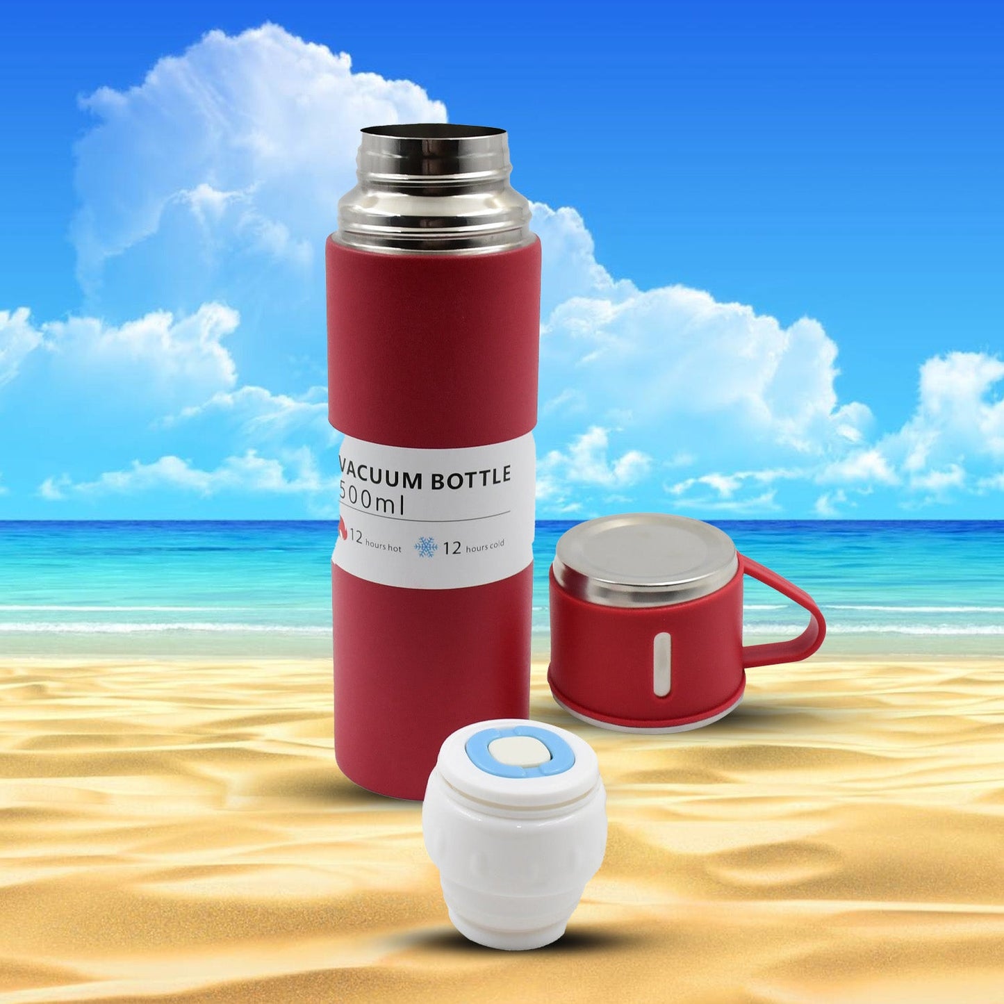 Stainless Steel Vacuum Insulated Water Bottle With Coffee / Tea Mug (500 ML)