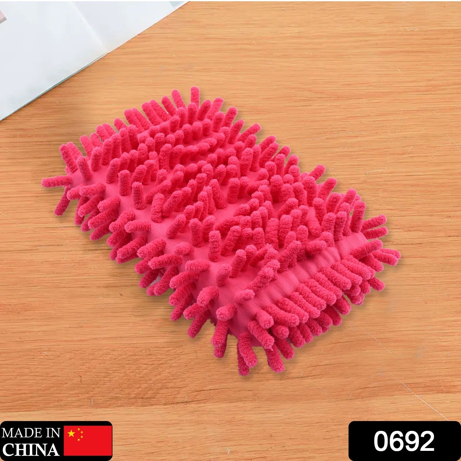 Washable microfiber eraser for whiteboards and chalkboards.