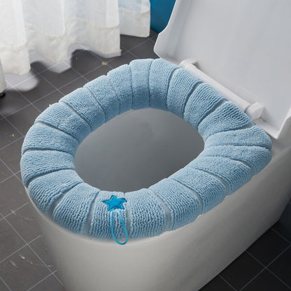 Soft and plush winter toilet seat mat cover, providing comfort and insulation