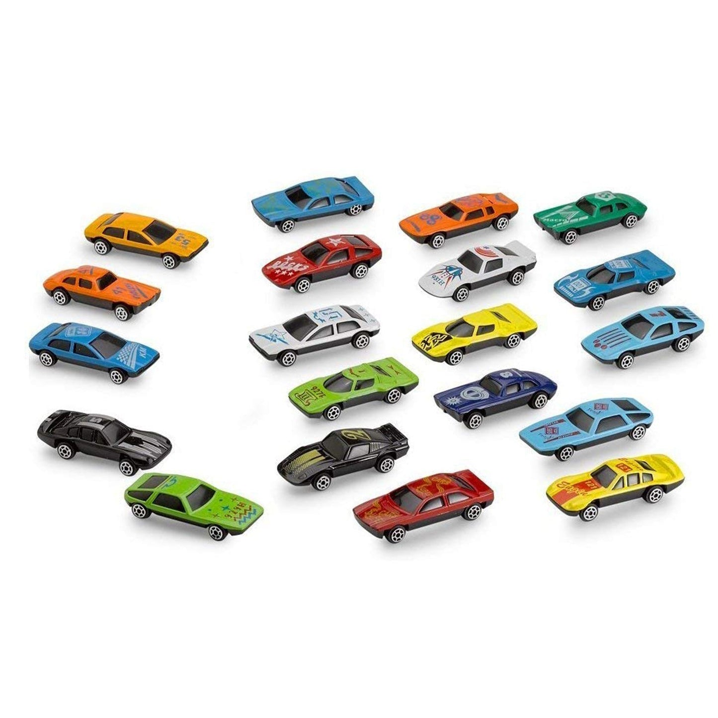 25-piece set of Super Racer toy cars, featuring a variety of car designs and colors