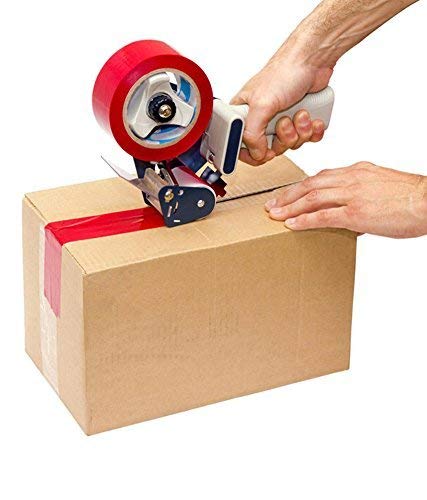 Packing tape dispenser with safe blade retraction