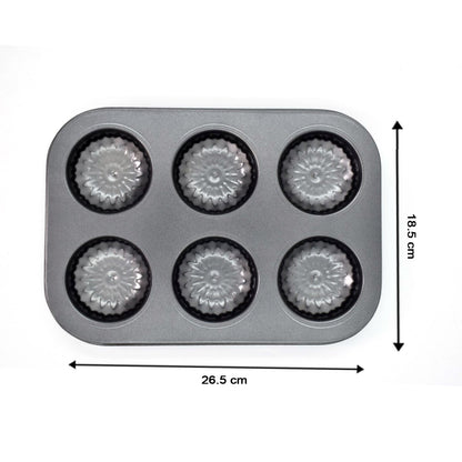 6 slot non-stick mold for baking cupcakes