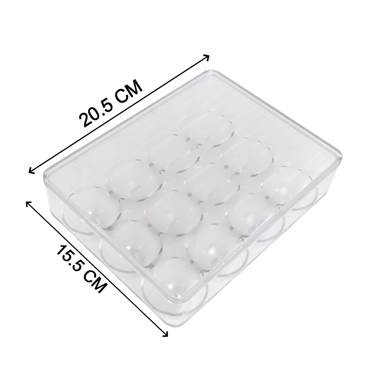 Egg storage box with secure 12-cavity design