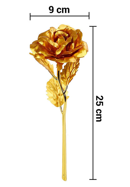 Luxury Decorative Gold Plated Artificial Golden Rose with Premium Box