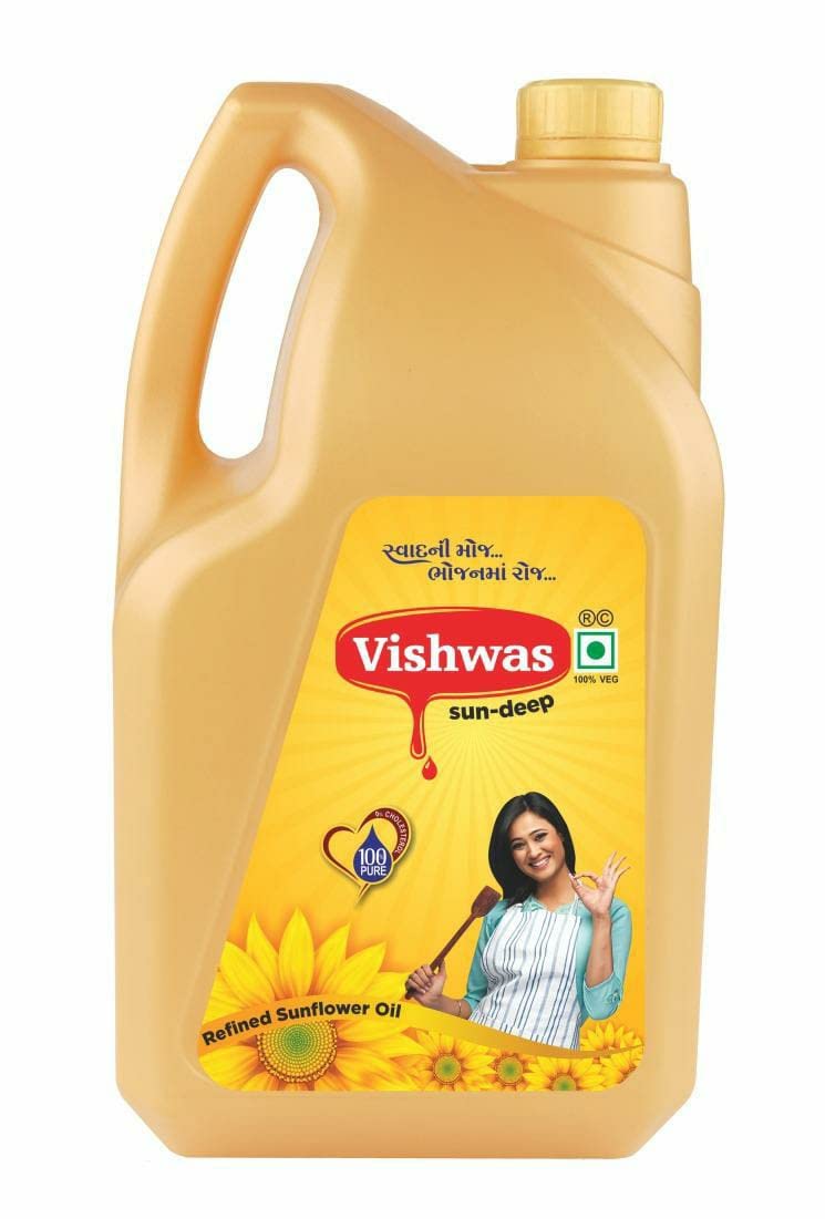 100% natural sunflower cooking oil in a jar.