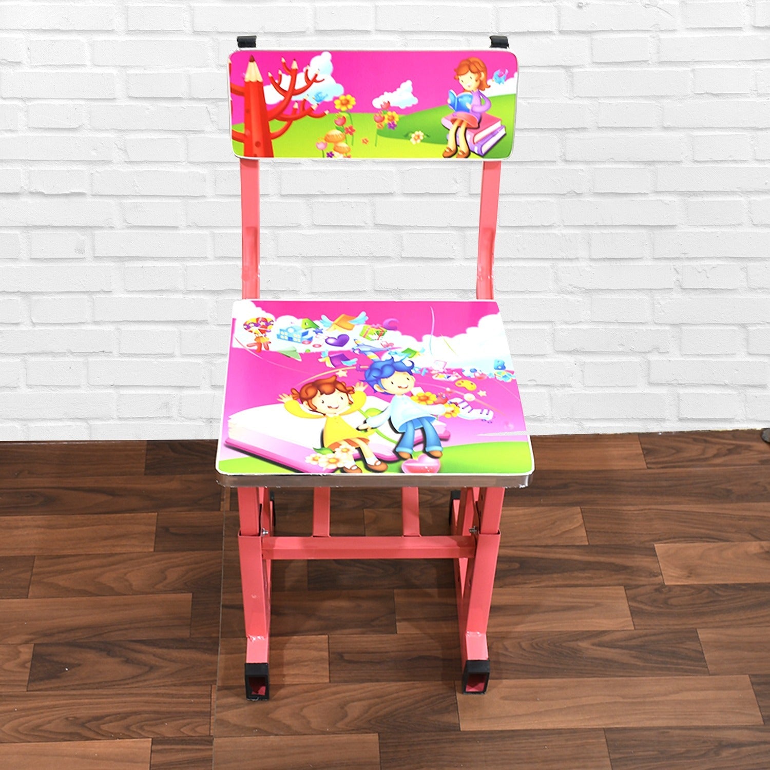 Kids' portable study table with matching chair for various uses.